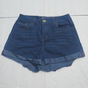 Boom Boom Womens Cuffed Blue Denim Jean Shorts Size 9